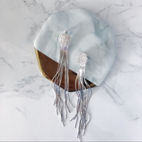 Jewelry - Sexy look Diamond Tassel Earrings in Silver